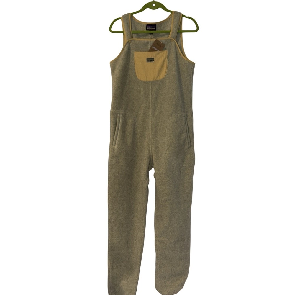 Patagonia Womens Synchilla Fleece Overalls Oatmeal Heather Jumpsuit 23120 Small